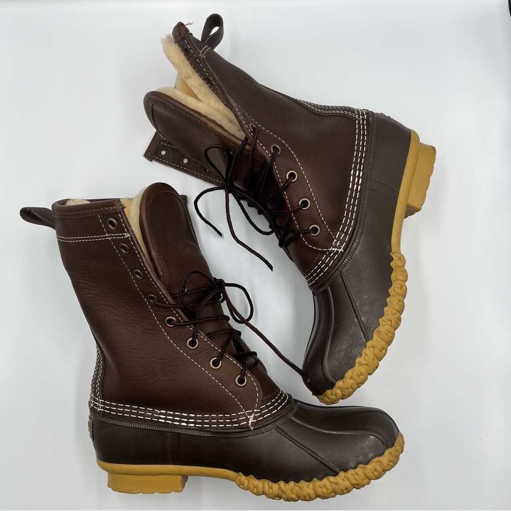 LL Bean Women's Bean Boots 10" Shearling Lined Sz 7